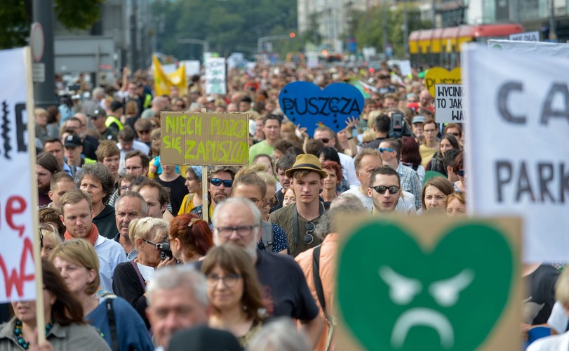 protest w obronie puszczy