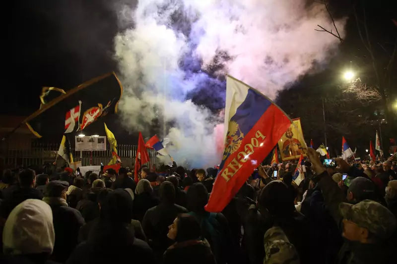 Prorosyjski protest w Belgradzie