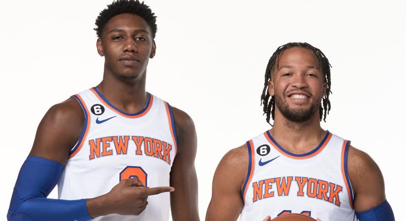 RJ Barrett and Jalen Brunson.Steven Freeman/NBAE via Getty Images