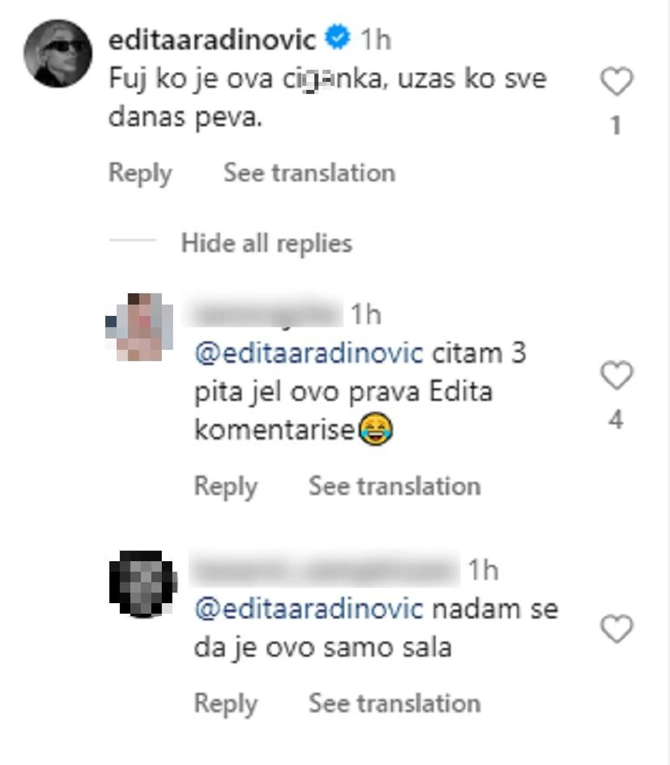 Skandalozni komentari Edite Aradinović