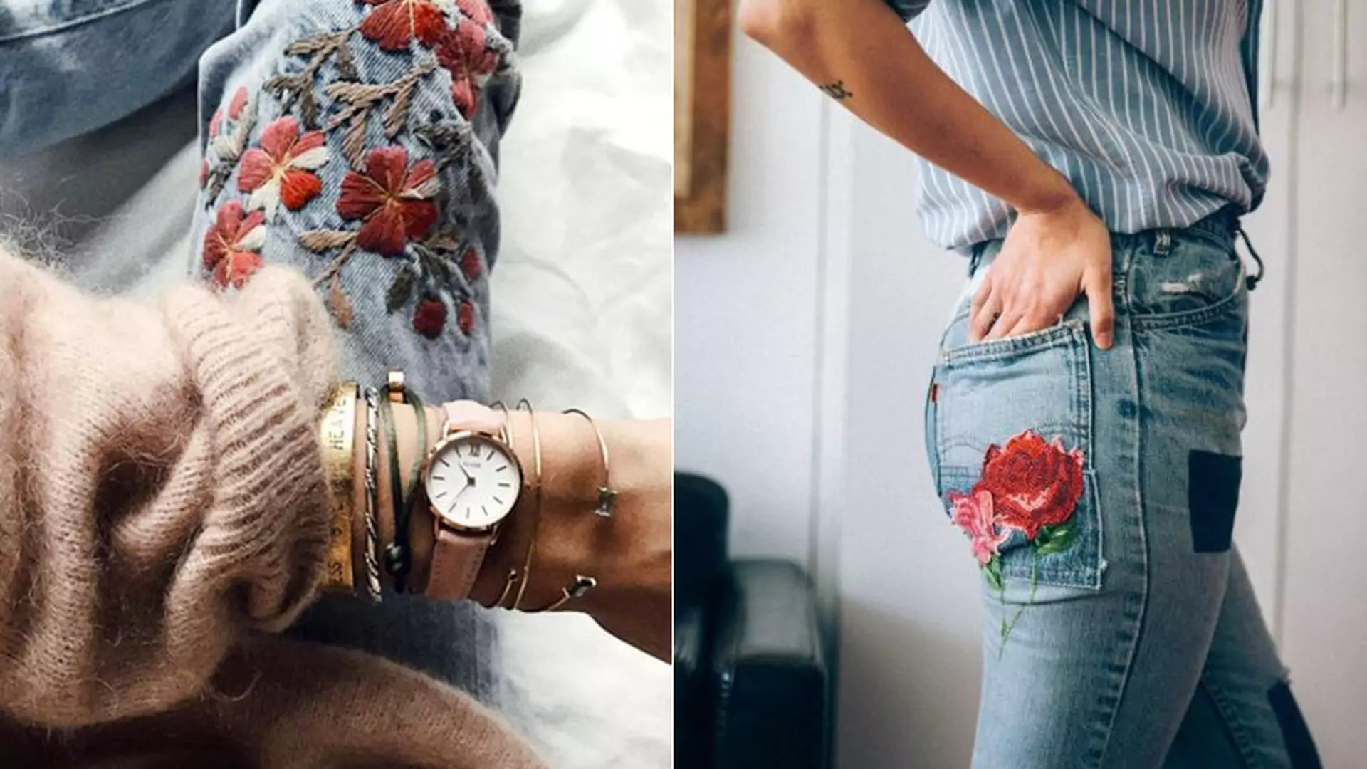 Jeansy z haftowanym wzorem - kwieciste motywy, które przywołują wiosnę [sklepy i ceny]