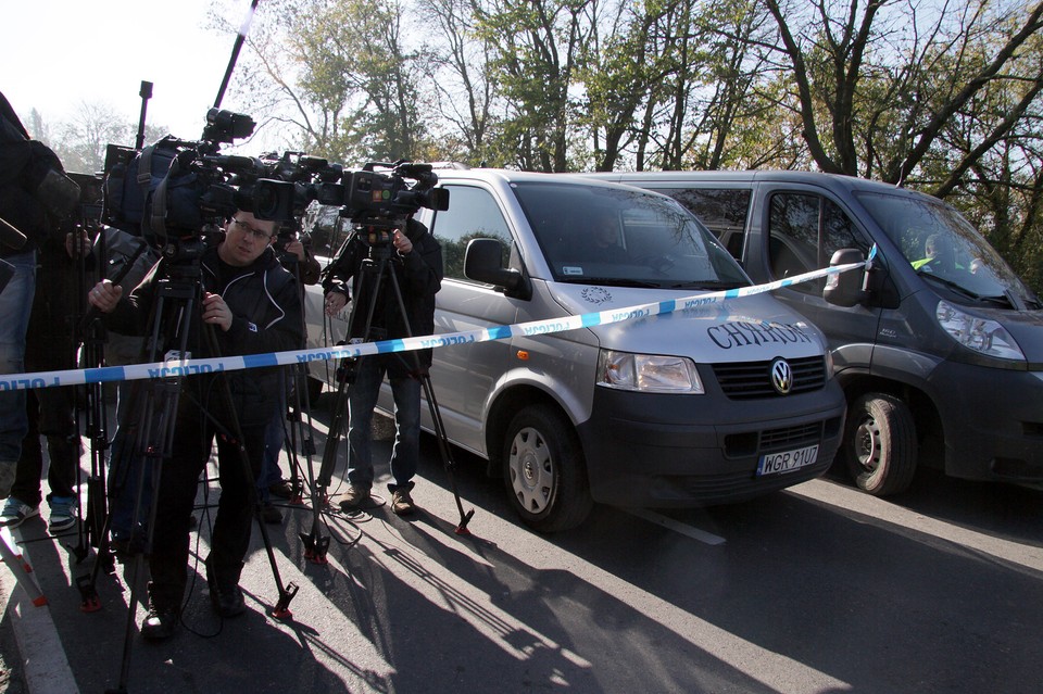 Wypadek w Nowym Mieście, fot. Piotr Polak/PAP