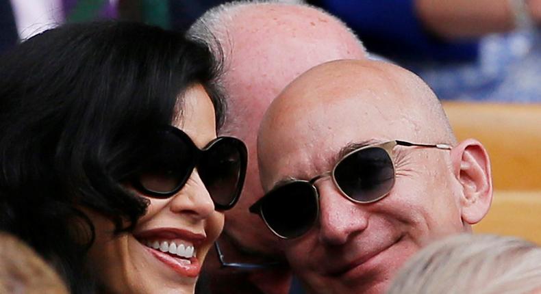 Amazon founder Jeff Bezos and his girlfriend, Lauren Sanchez, were recently spotted on his new $500 million megayacht, Koru, for the first time. They're pictured in an earlier image.Reuters/Andrew Couldridge