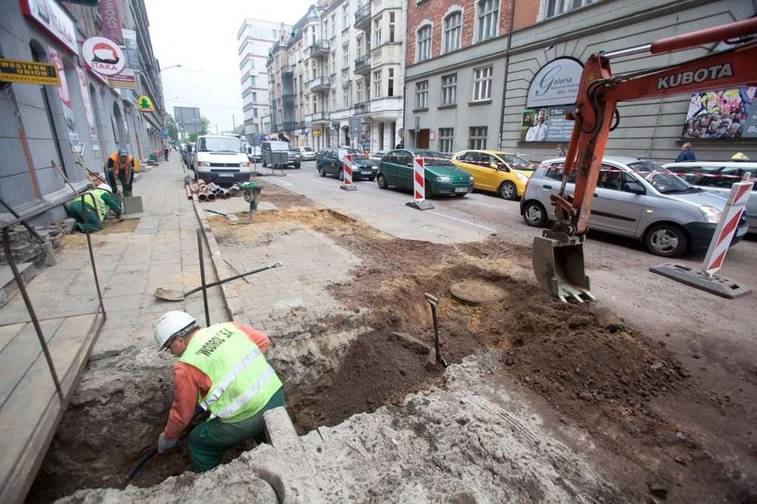 remont na ulicy Moniuszki w Katowicach