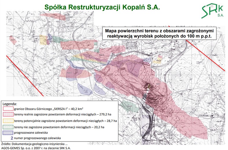 Obszar zagrożony występowaniem zapadlisk w Trzebini