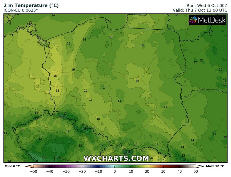 Temperatura wyniesie maksymalnie 18 st. C