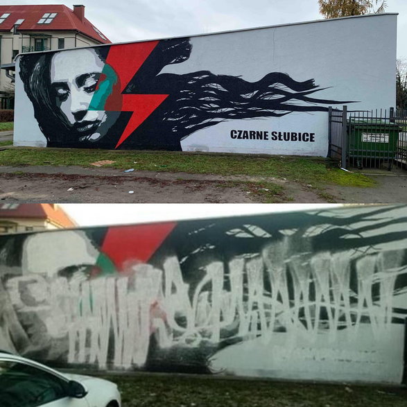 Zniszczony mural w Słubicach  fot. Nasze Słubice