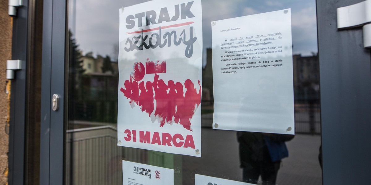 Strajk nauczycieli. W Łodzi protestowały szkoły podstawowe i gimnazja