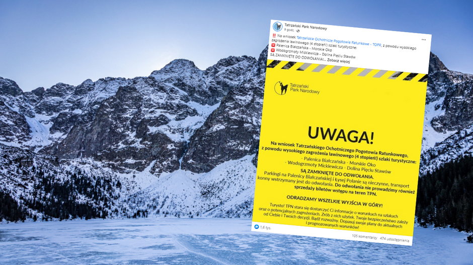 TPN ostrzega przed zagrożeniem w Tatrach 