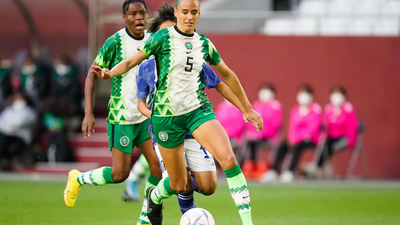 Ashleigh Plumptre in action for Nigeria's Super Falcons (PHOTO: Aflo Co Ltd/Alamy)