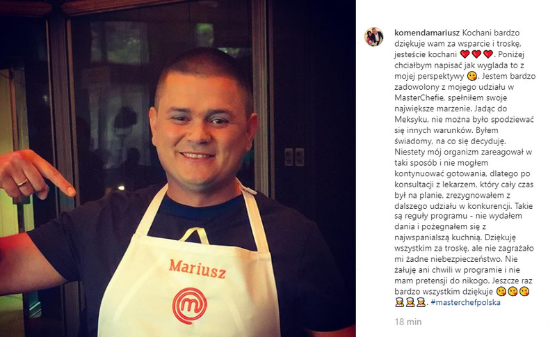 Mariusz Komenda na Instagramie
