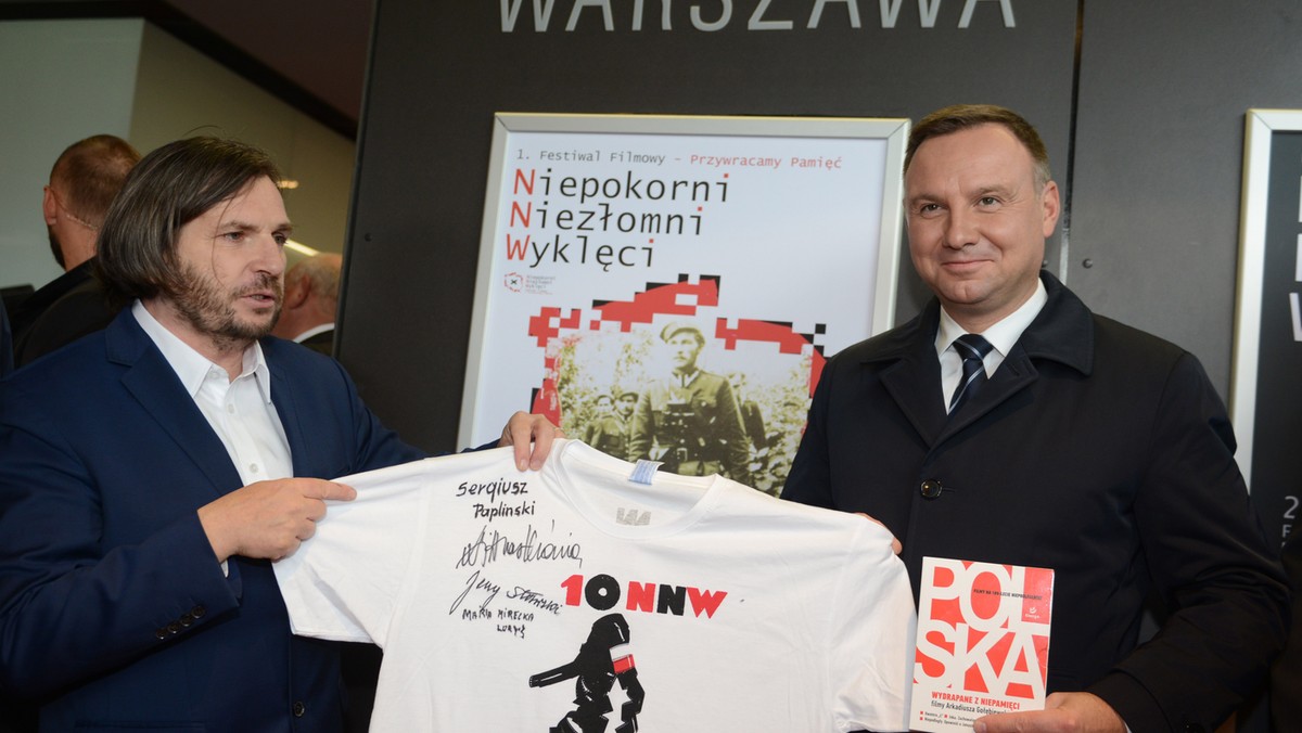 Prezydent Andrzej Duda na festiwalu Niepokorni. Niezłomni. Wyklęci, Gdynia, październik 2018 r. 