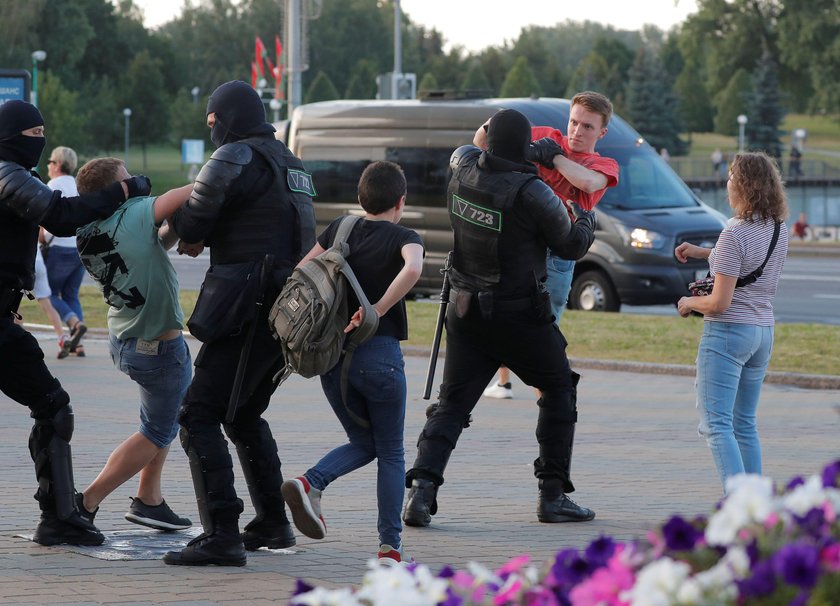 Belarusian opposition supporters protest against presidential election results in Minsk