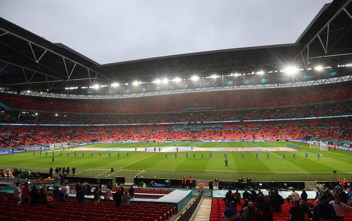 Stadion Wembley w Londynie podczas meczu Anglii ze Szkocją
