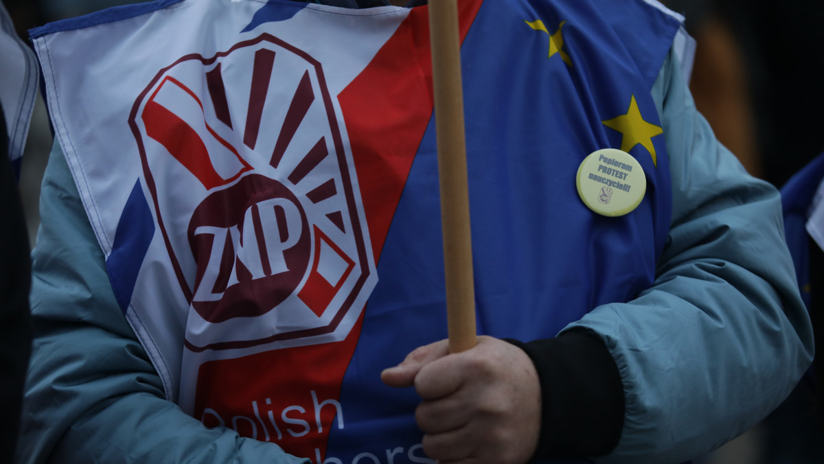 Gdańsk: Protest nauczycieli. Manifestacja ZNP