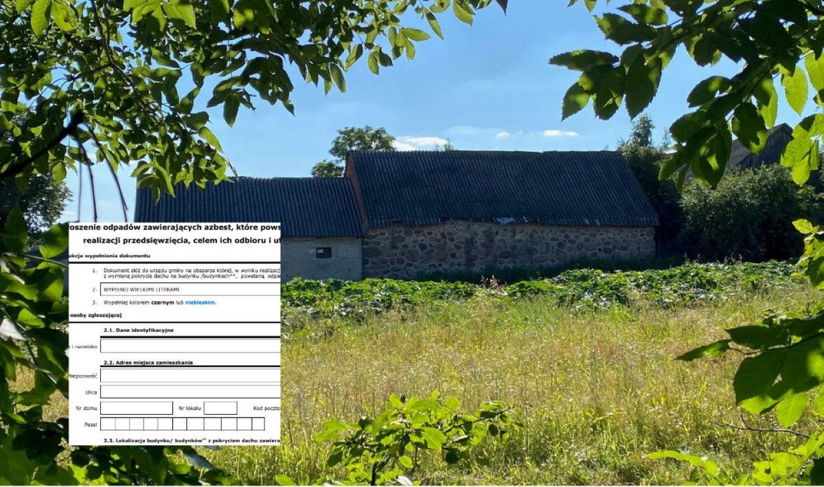 Zgłoszenie azbestu do gminy 2026 - wniosek obowiązkowy do 31 stycznia