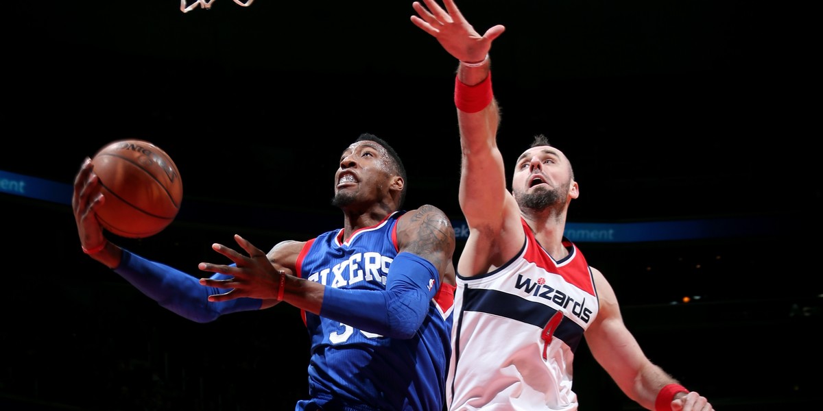 Marcin Gortat bohaterem meczu Washington Wizards - Philadelphia 76ers!