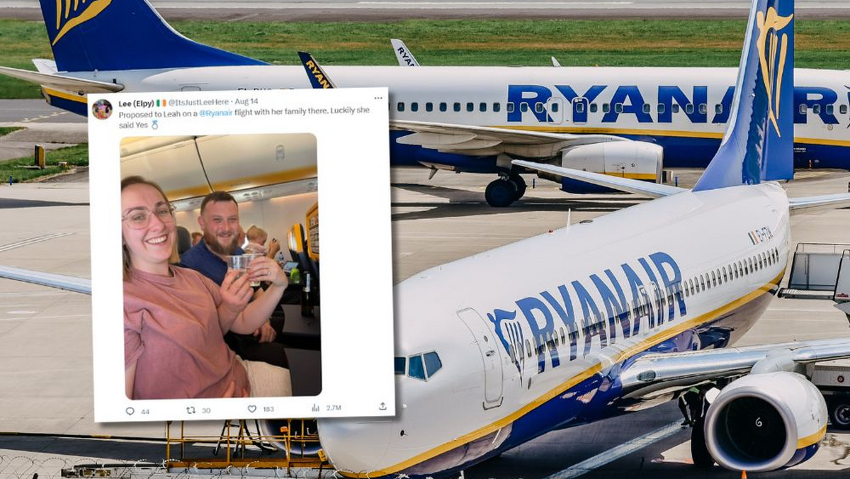 Oświadczył się ukochanej w samolocie. Ryanair nie miał litości