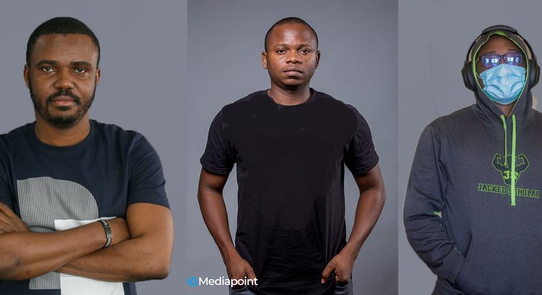 TalentQL-Founders [L - R]: Opeyemi Awoyemi, co-founder of Jobberman; Adewale Yusuf, co-founder of Techpoint Africa; Akintunde Sultan, co-founder of DevCareer