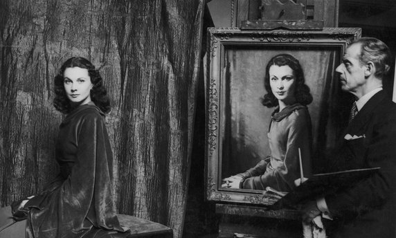 David Jagger malujący portret Vivien Leigh, ok. 1940 r.