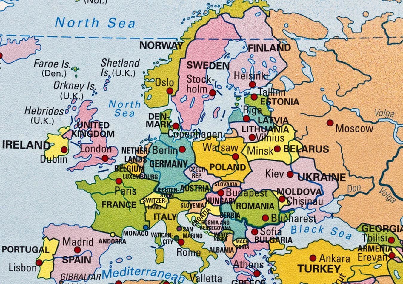 Mapa Europy Państwa I Stolice Test