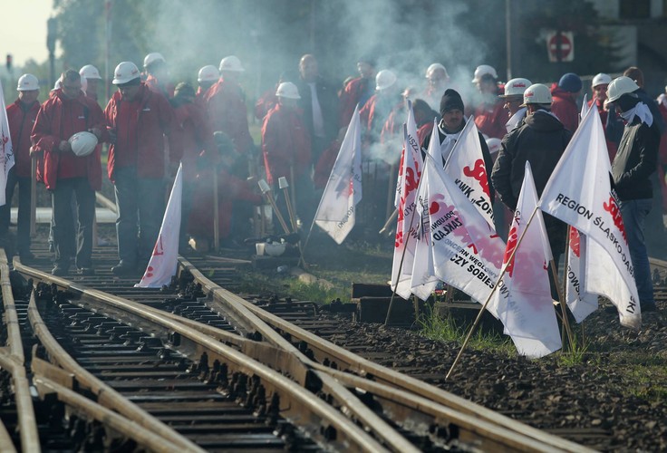 Górniczy protest w Braniewie