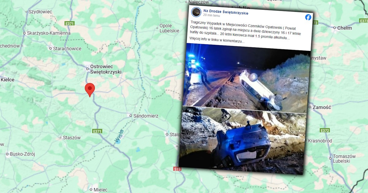 Nocny dramat pod Opatowem. W wypadku zginął 16-letni chłopak