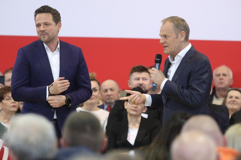 Donald Tusk i Rafał Trzaskowski w Białej Podlaskiej