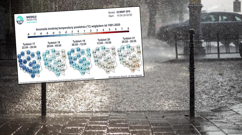 Niepokojące prognozy. Chłodna pogoda może się utrwalić nad Polską (mapa: IMGW)
