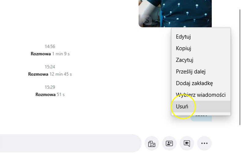 Usuwanie wiadomości
