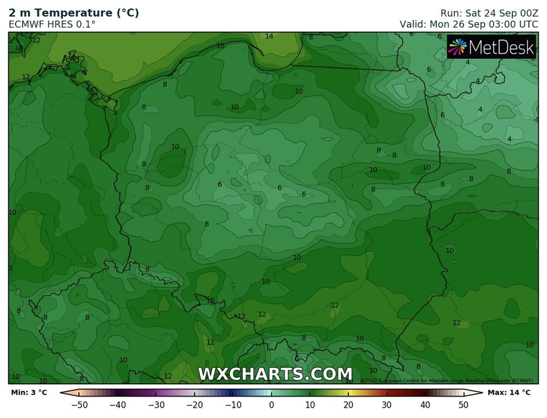 Poranek zapowiada się wyraźnie cieplej od poprzednich