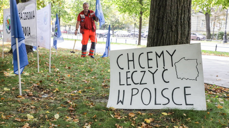 Protest medyków w Warszawie. (Zdjęcie ilustracyjne)
