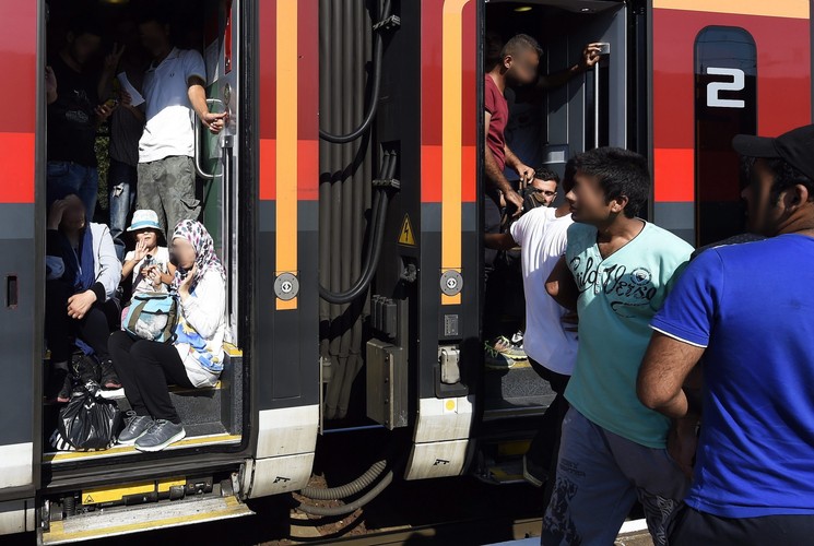 Pociąg z imigrantami na stacji w Budapeszcie