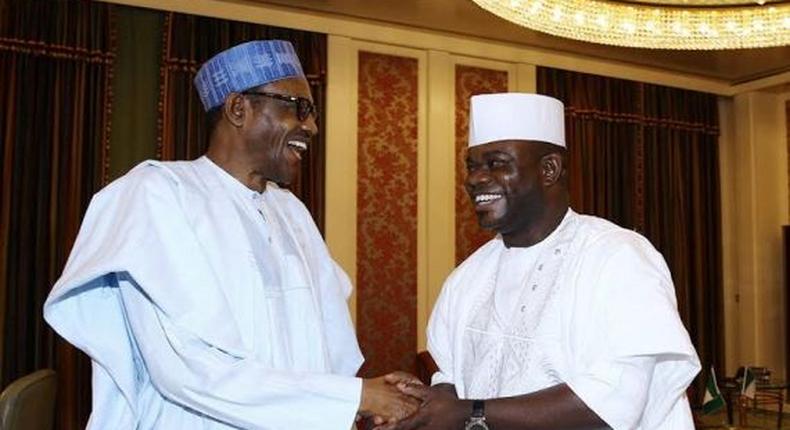 President Muhammadu Buhari meets with Kogi State Governor, Yahaya Bello at the Presidential Villa in Abuja on February 18, 2016.