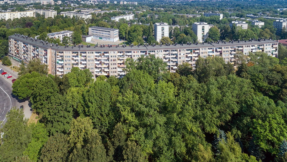 Blok Szwedzki, os. Szklane Domy 1, fot. Paweł Mazur, bankfoto.info. Źródło: Krakowski Szlak Modernizmu.