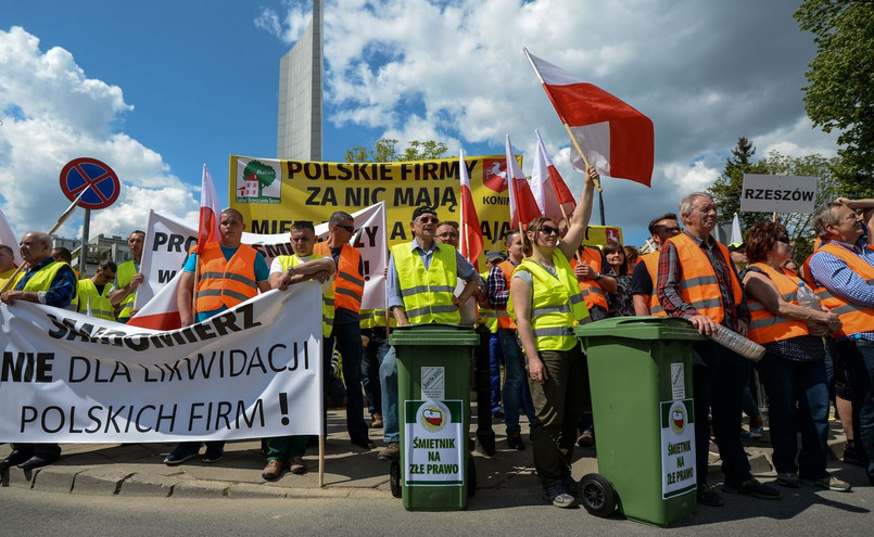 Protest branży odpadowej w Warszawie