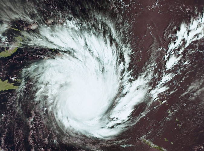 Satelitarne zdjęcie cyklonu Yasi, zbliżającego się do północno-zachodniego wybrzeża Australii