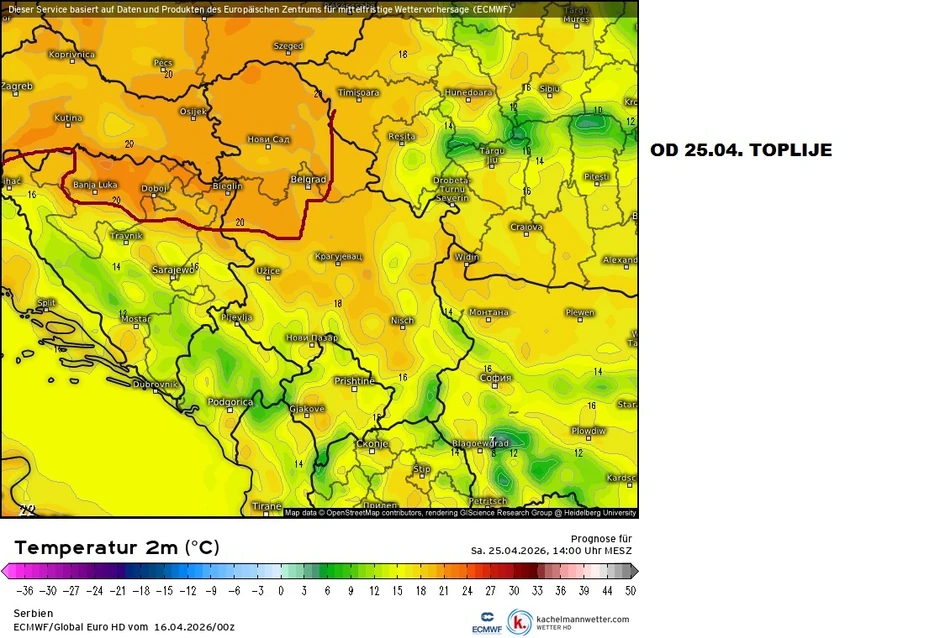 Od 25. aprila ponovo toplije