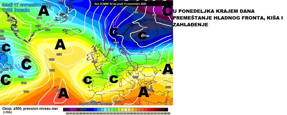 U ponedeljak se očekuje zahlađenje