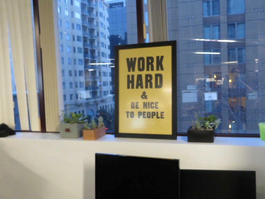 Motivational sign at Zenefits' offices.