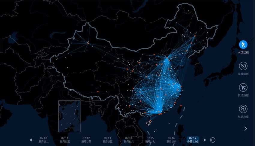 Ova ilustracija slikovito pokazuje najčešće rute putovanja u vreme praznika u Kini