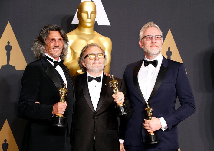 Giorgio Gregorini, Alessandro Bertolazzi i Christopher Nelson, zdobywcy Oscara za charakteryzację do filmu Legion Samobójców