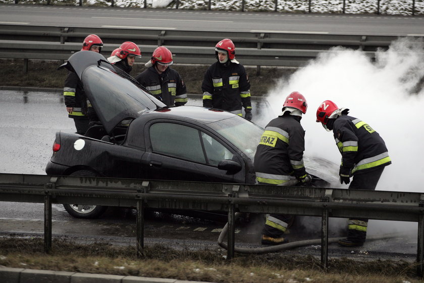 Pożar opla tigry na obwodnicy