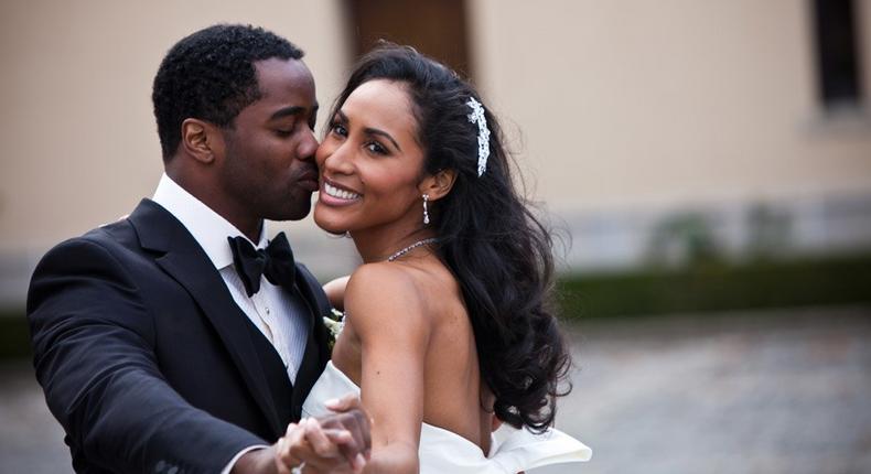 Beautiful couple on their wedding day