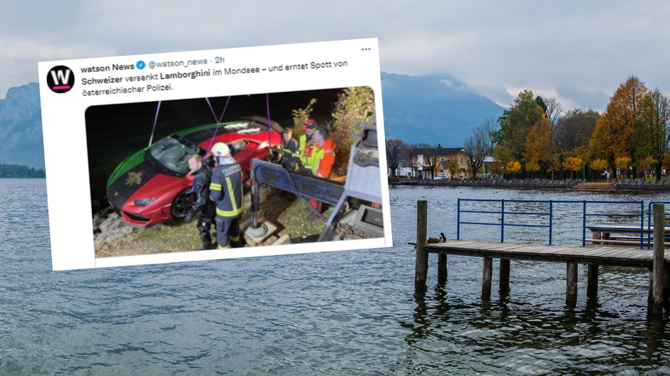  31-letni Szwajcar wjechał lamborghini do jeziora