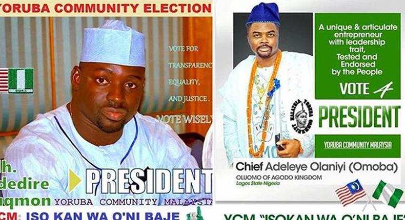 Adedire Luqmon and Adeleye Olaniyi vie for the leadership seat of Yorubas in Malaysia