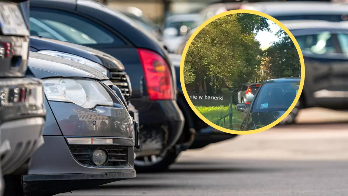 Uszkodziła na parkingu nie tylko trzy auta (fot. screen: youtube.com/@STOPCHAM)