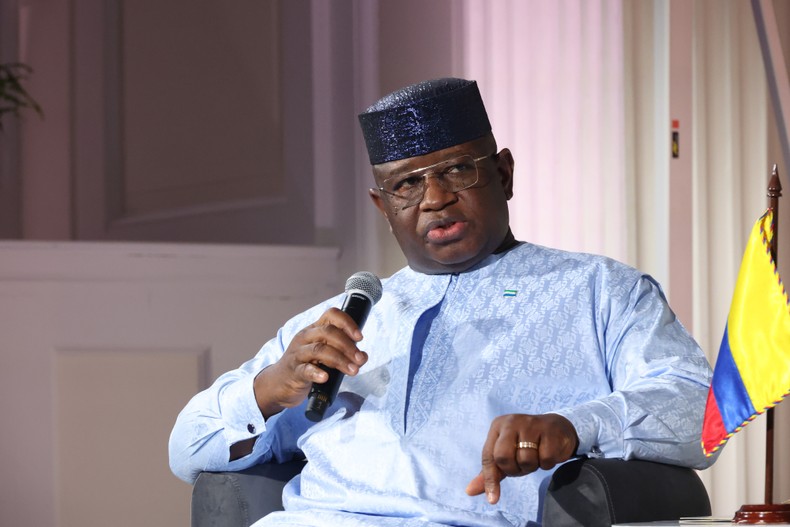 Julius Maada Bio, President of Sierra Leone, speaks onstage during Global Citizen NOW: Impact Sessions on September 24, 2025 in New York City. [Photo by Rob Kim/Getty Images for Global Citizen]