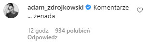 Adam Zdrójkowski na Instagramie