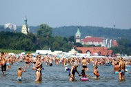 SOPOT POGODA UPAŁ TŁUMY NA PLAŻY